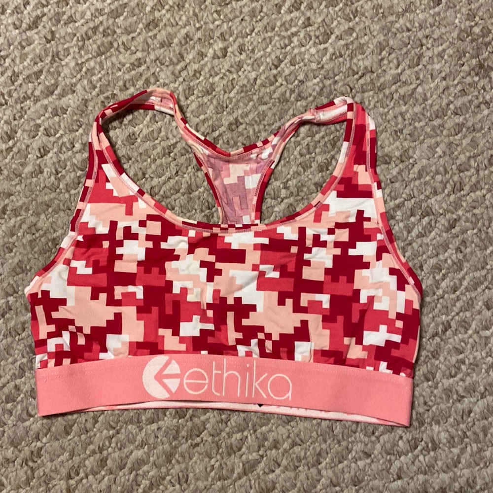 Pink Digital Camo Ethika Sports Bra